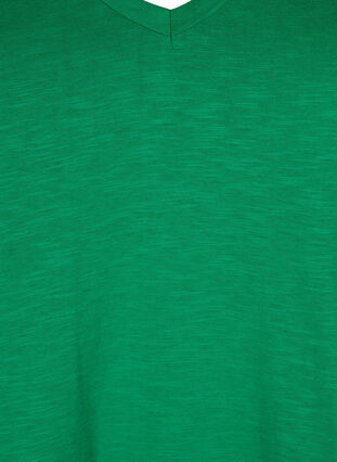 Zizzifashion Short sleeve basic t-shirt with v-neck, Jolly Green, Packshot image number 2