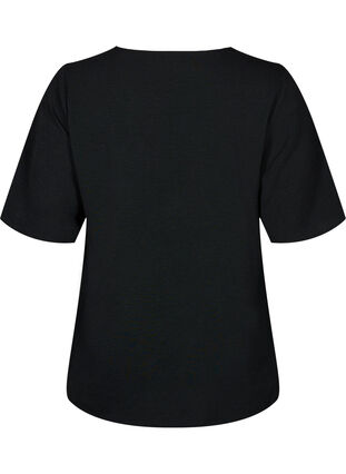 Zizzifashion Short-sleeved blouse with an A-shape, Black, Packshot image number 1