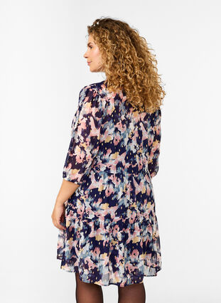 Zizzifashion Tunic with floral print and lurex, Night Sky AOP Flower, Model image number 1