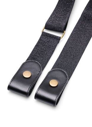 Zizzifashion Elastic belt with lurex, Black, Packshot image number 1