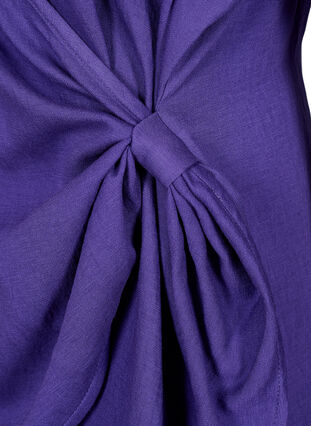Zizzifashion Long-sleeved blouse in viscose with a wrap look, Prism Violet, Packshot image number 3