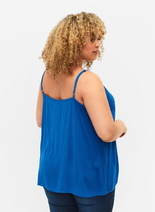 Zizzifashion Strap top in viscose, Victoria blue, Model image number 1