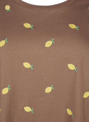 Zizzifashion Organic cotton T-shirt with lemons, Coca M. Lemon Emb., Packshot image number 2