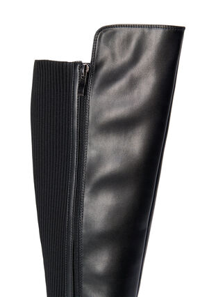 Zizzifashion Wide fit - High boot with elastic and zip, Black, Packshot image number 4