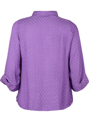 Zizzifashion Shirt in viscose with tone-on-tone pattern, Lavender Violet, Packshot image number 1