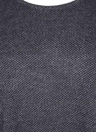 Zizzifashion Melange blouse with round neck and long sleeves, Dark Grey, Packshot image number 2