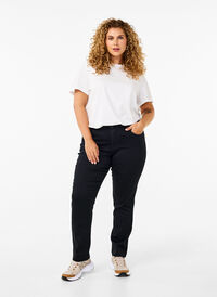 Slim fit Emily jeans with normal waist, Black, Model