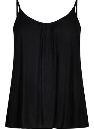 Solid colour strap dress in viscose - Black - Sz. 42-60 - Zizzifashion