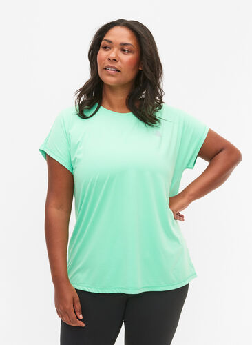 Zizzifashion Short sleeved workout t-shirt, Spring Bud, Model image number 0