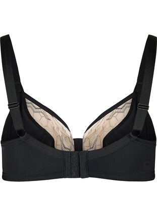 Support the breasts - underwire bra with pockets for padding - Black - Sz.  85E-115H - Zizzi Outlet