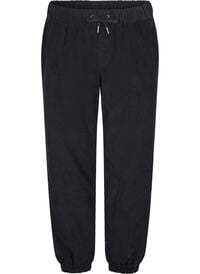 Corduroy trousers with an elastic waistband