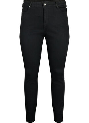 Zizzifashion Amy jeans with a high waist and super slim fit, Black, Packshot image number 0