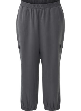 Zizzifashion Trousers with cargo pockets and elasticated waist, Dark Shadow Pin St., Packshot image number 0