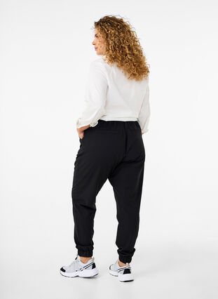 Zizzifashion Trousers with elasticated waist and ankle, Black, Model image number 1