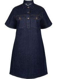 Denim dress with short sleeves and chest pockets