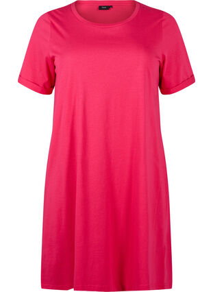 Zizzifashion Cotton t-shirt dress, Bright Rose, Packshot image number 0