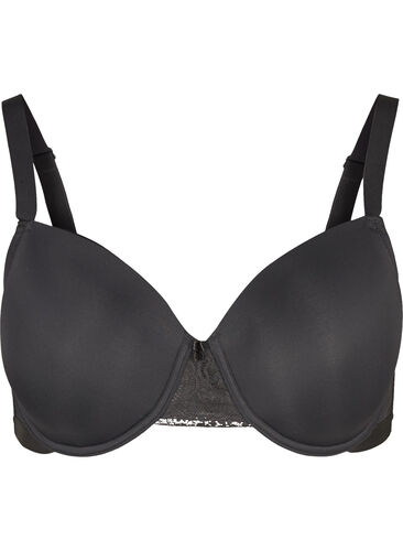 Zizzifashion Molded bra with mesh, Black, Packshot image number 0