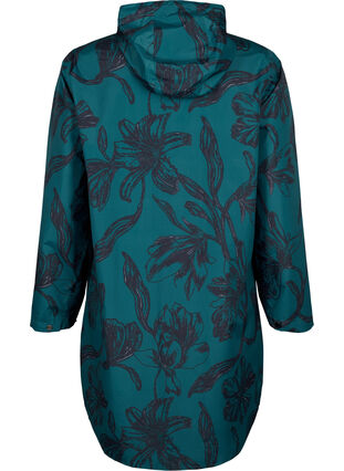 Zizzifashion Rain jacket with print, Deep Teal Black, Packshot image number 1