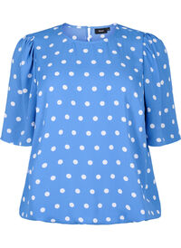 Dotted blouse with short sleeves
