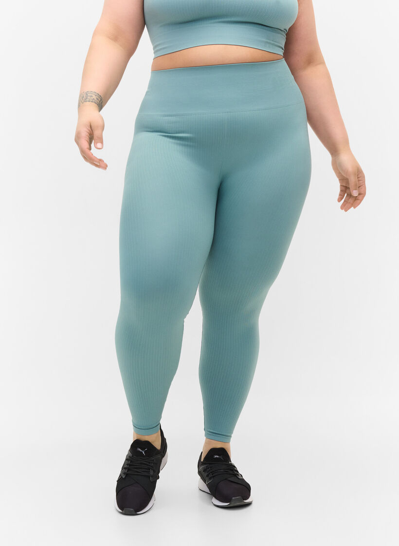 Ribbed V-Shape Yoga Leggings with Pockets for Women – Zioccie
