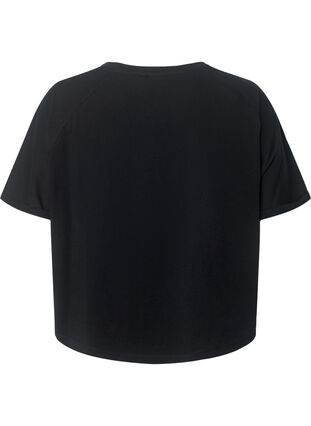Zizzifashion Cotton training t-shirt with print, Black w. Work For It, Packshot image number 1