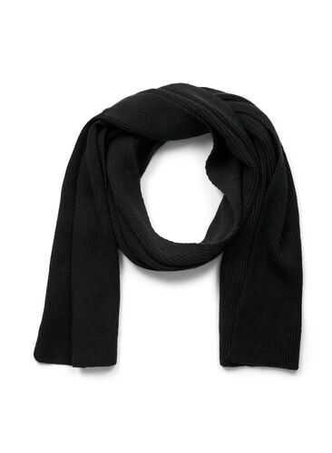 Zizzifashion Plain colored scarf with viscose, Black, Packshot image number 0