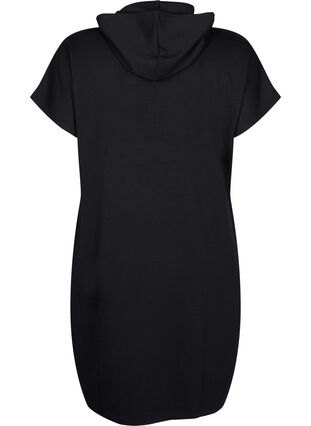 Zizzifashion Short sleeve sweat dress in modal mix, Black, Packshot image number 1
