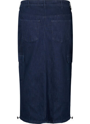 Zizzifashion Denim maxi skirt, Dark Blue Denim, Packshot image number 1