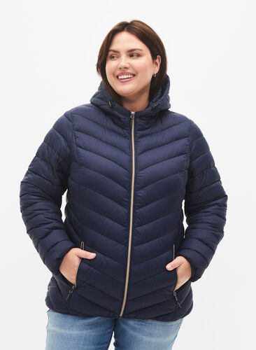 Zizzifashion Lightweight jacket with hood, Navy Blazer, Model image number 0