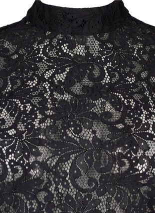 Zizzifashion Lace blouse with bow detail, Black, Packshot image number 2