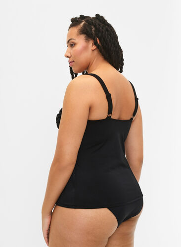 Zizzifashion Tankini with drapes, Black, Model image number 1