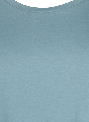Zizzifashion Short sleeved cotton blend t-shirt, Smoke Blue, Packshot image number 2