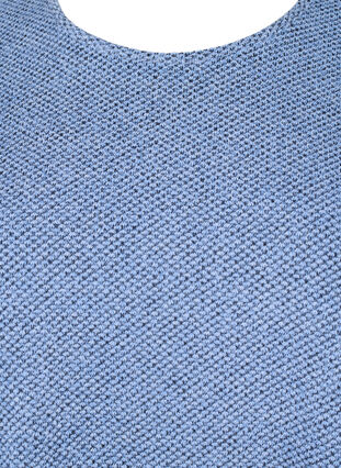 Zizzifashion Melange blouse with round neck and long sleeves, Blue Bonnet, Packshot image number 2