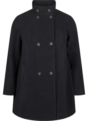 Zizzifashion Short trench coat with an A-line, Black, Packshot image number 0