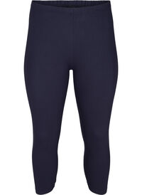 Basic 3/4-length viscose leggings - Blue - Sz. 42-60 - Zizzifashion