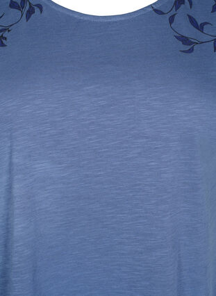 Cotton t-shirt with leaf print, Vintage Indigo Leaf, Packshot image number 2