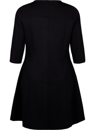 Zizzifashion A-shaped dress with 3/4 sleeves, Black, Packshot image number 1