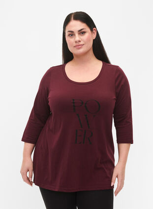 Zizzifashion Cotton t-shirt with 3/4 sleeves, Port Royal, Model image number 0