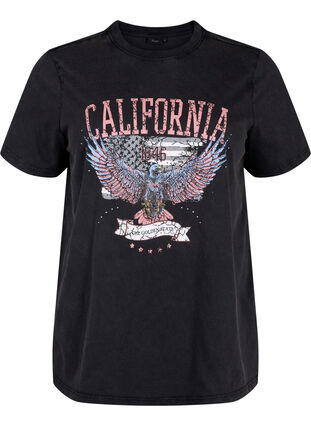 Zizzifashion Organic cotton T-shirt with eagle motif, Grey California, Packshot image number 0