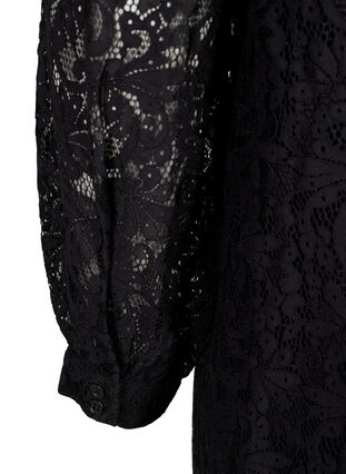 Zizzifashion Long-sleeved lace dress with high neck, Black, Packshot image number 4