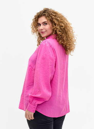 Zizzifashion Long-sleeved shirt in TENCEL™ Modal, Phlox Pink, Model image number 1