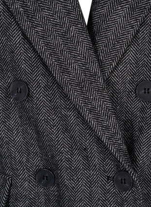 Zizzifashion Wool-blend blazer with pockets, Dark Grey Melange, Packshot image number 3