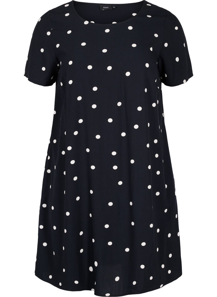 J. Jill Wearever Collection Polka Dot 3/4 Sleeve Dress Black Petite Small  D16