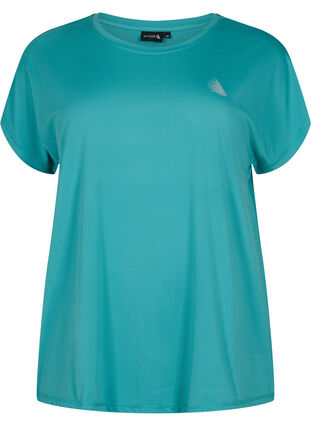 Zizzifashion Short sleeved workout t-shirt, Green-Blue Slate, Packshot image number 0