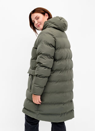 Zizzifashion Puffer coat with hood and pockets, Beluga, Model image number 1