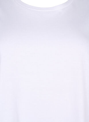 Zizzifashion Organic cotton blouse with broderie anglaise sleeves, Bright White, Packshot image number 2