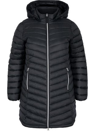 Zizzifashion Lightweight jacket with pockets and detachable hood, Black, Packshot image number 0