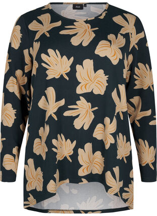 Zizzifashion Floral blouse with long sleeves, Scarab Big FlowerAOP, Packshot image number 0