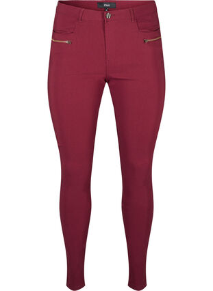 Zizzifashion Close-fitting trousers with zipper details, Port Royal, Packshot image number 0