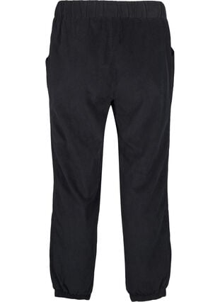 Zizzifashion Corduroy trousers with an elastic waistband, Black, Packshot image number 1